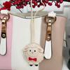 Cute Sheep PU Leather Keychain Cartoon Lamb Decorative Bag Charm Pendant Water Resistant Thanksgiving Gift for Friends