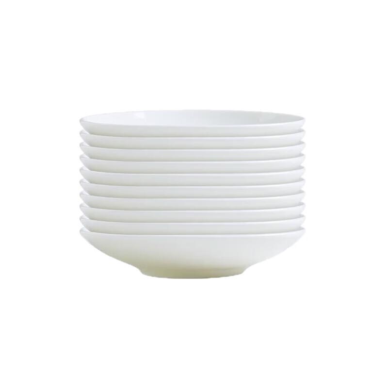 Jingdezhen White Ceramic Round Deep Plate