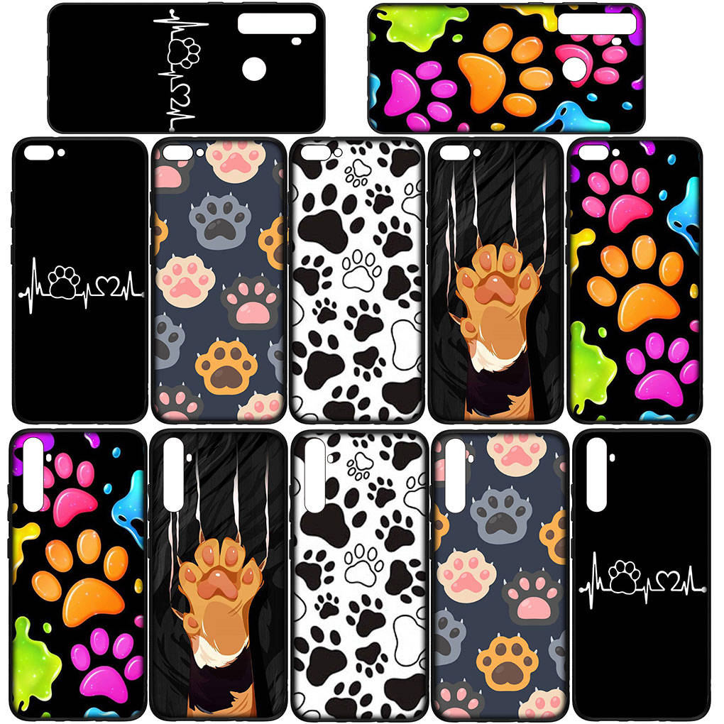 Phone Case for Samsung Galaxy S24 S23 iPhone 15 14 Xiaomi Redmi Note 13 12 11 8 10 9 Pro Max Plus X XR OPPO A15 Huawei Cute Dog Paw Cat Cover