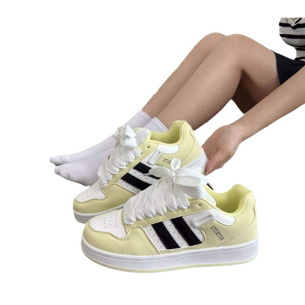 Hong Kong Style Niche Platform Couple Bread Shoes Female Ins Students Color Matching Versatile Moral Training Shoes 2025 New Board Shoes Tide