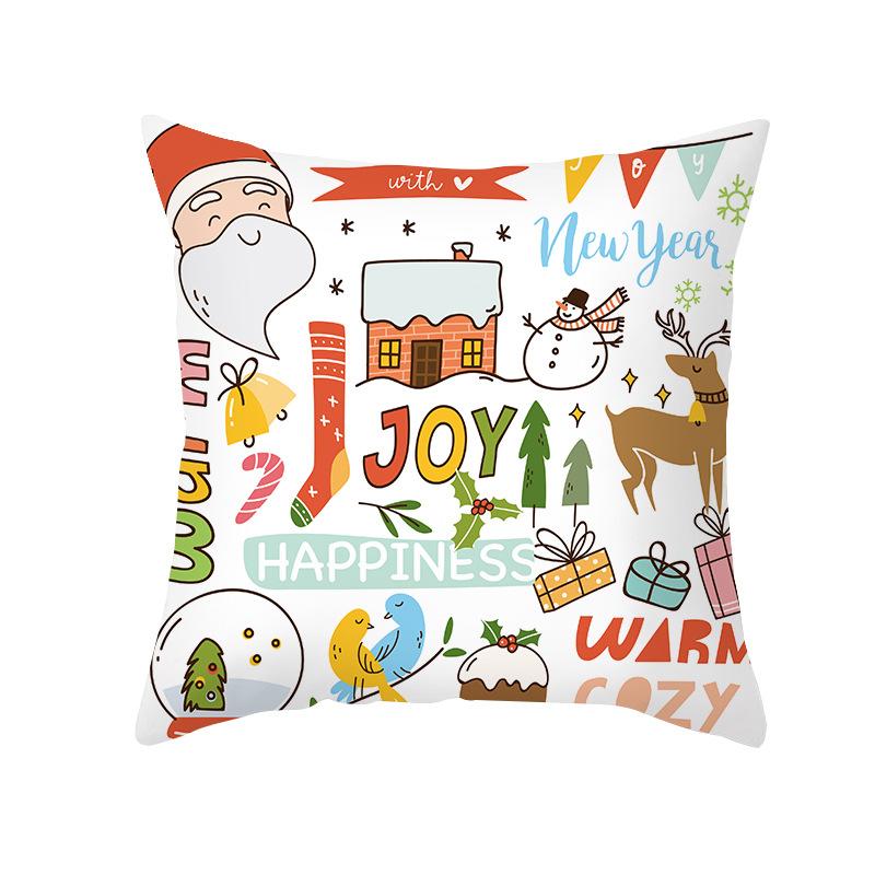 New Nordic Print Christmas Pillow Cover Cartoon Christmas Series Sofa Cushion Cover Home