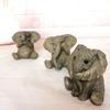Resin Elephant Figurine Set - Cute Cartoon Animal Decor Home Office Desk Gift