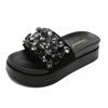 Women's Summer 2022 Trendy Sponge Cake Platform Slippers with Diamond Buckle – Height-Increasing Beach Shoes