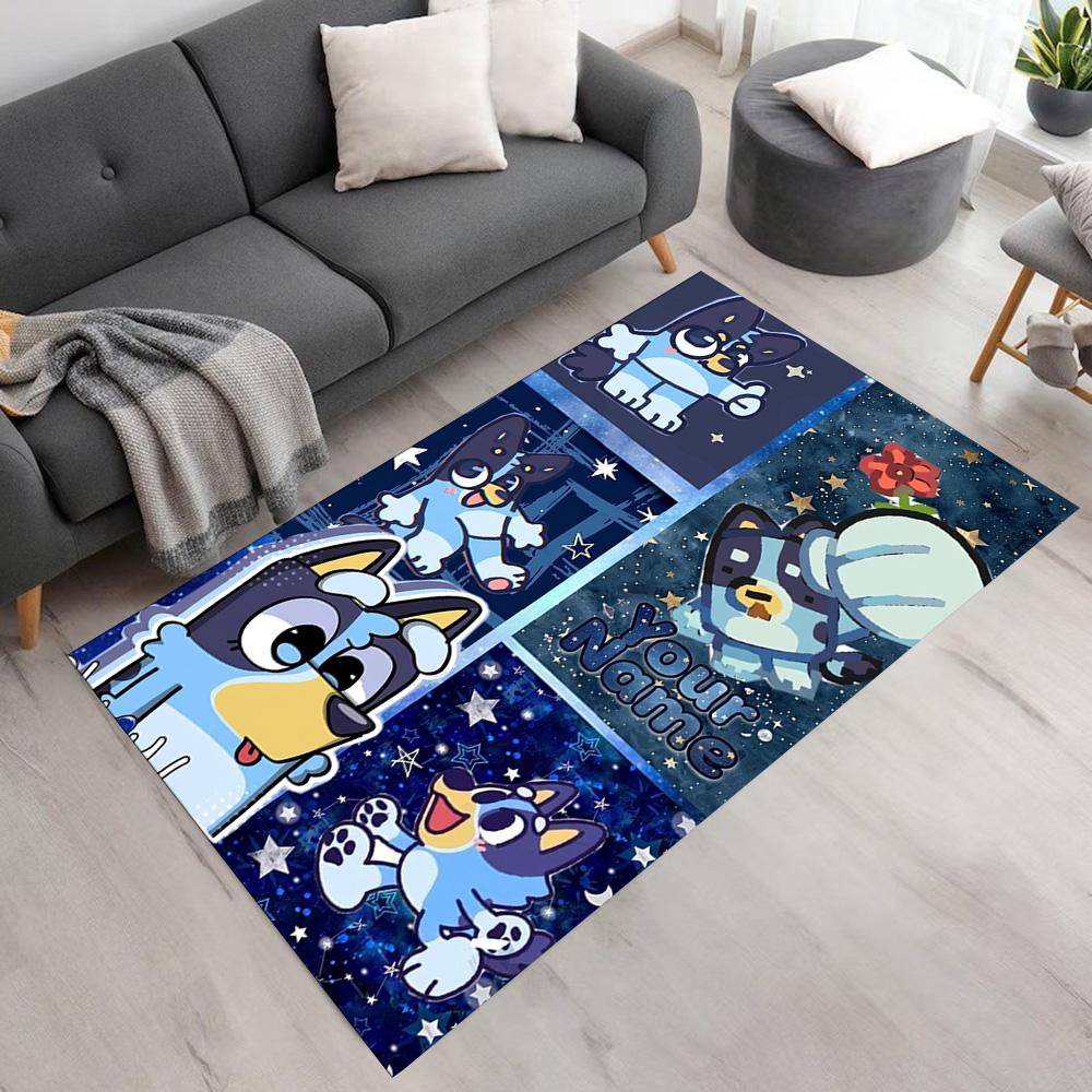 Bluey Customize Your Name Floor Rug Office Rug Perfect for Study room Balcony Kitchen Game Room Anti-slip Rug Decorate Offices