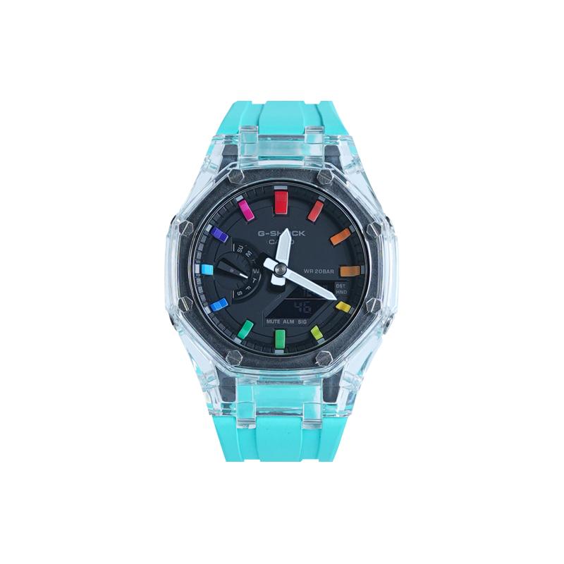 CASIO Men Liquid Crystal/Analog Dual Display Series 48.5mm Black Watch GA-2100-1A-