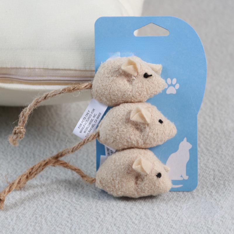 3Pcs New Plush Simulation Mouse Cat Toy Plush Mouse Cat Scratch Bite Resistance Interactive Mouse Toy Palying Toy for Cat Kitten