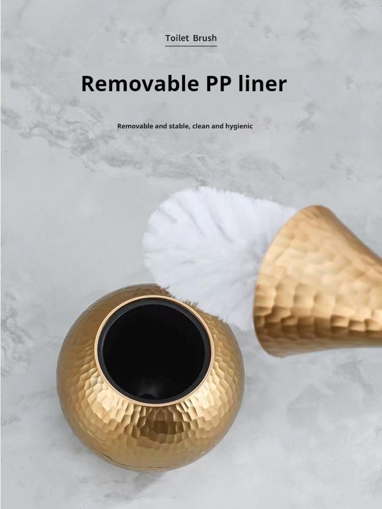 Luxury Gold Toilet Brush Set Replaceable Nylon Soft Bristle Brush Long Handle For WC Bathroom Accessories Cleaning Tools