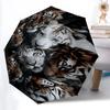 1pc Tiger Faces Automatic Open/Close Umbrella - Compact Travel Umbrella with 8-Rib Durable Frame, Lightweight & Portable Design, Commuting, Beach