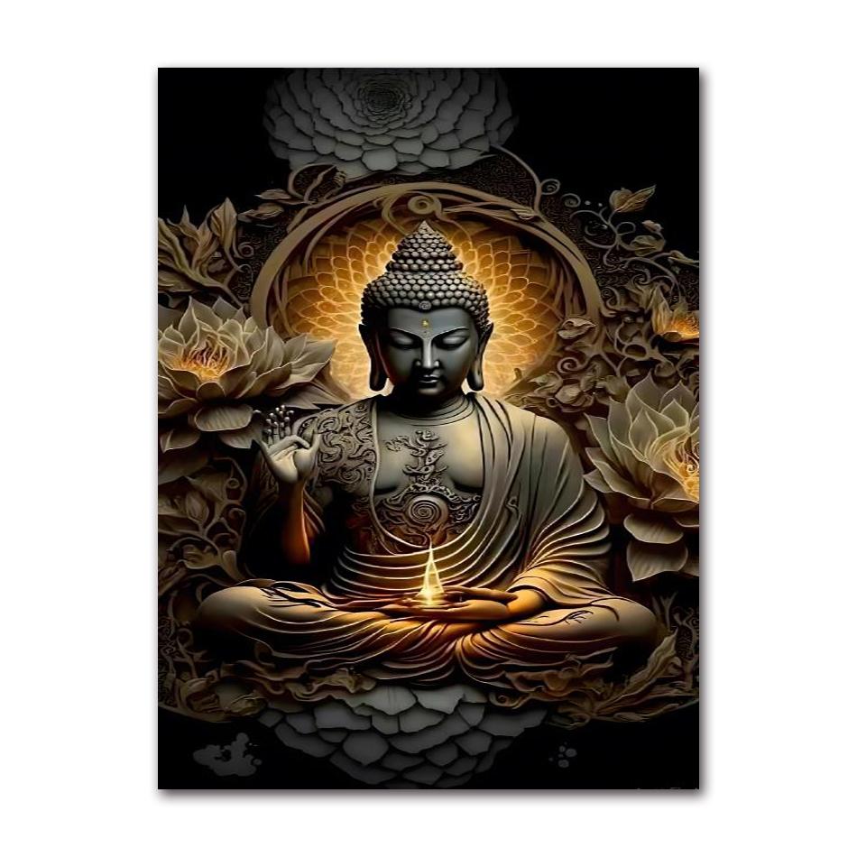 HD Canvas Buddha Oil Paintings Statue, Wall Art, Photos for Living Room, Modern Home Decor, Hot Sale, God Zen Buddha