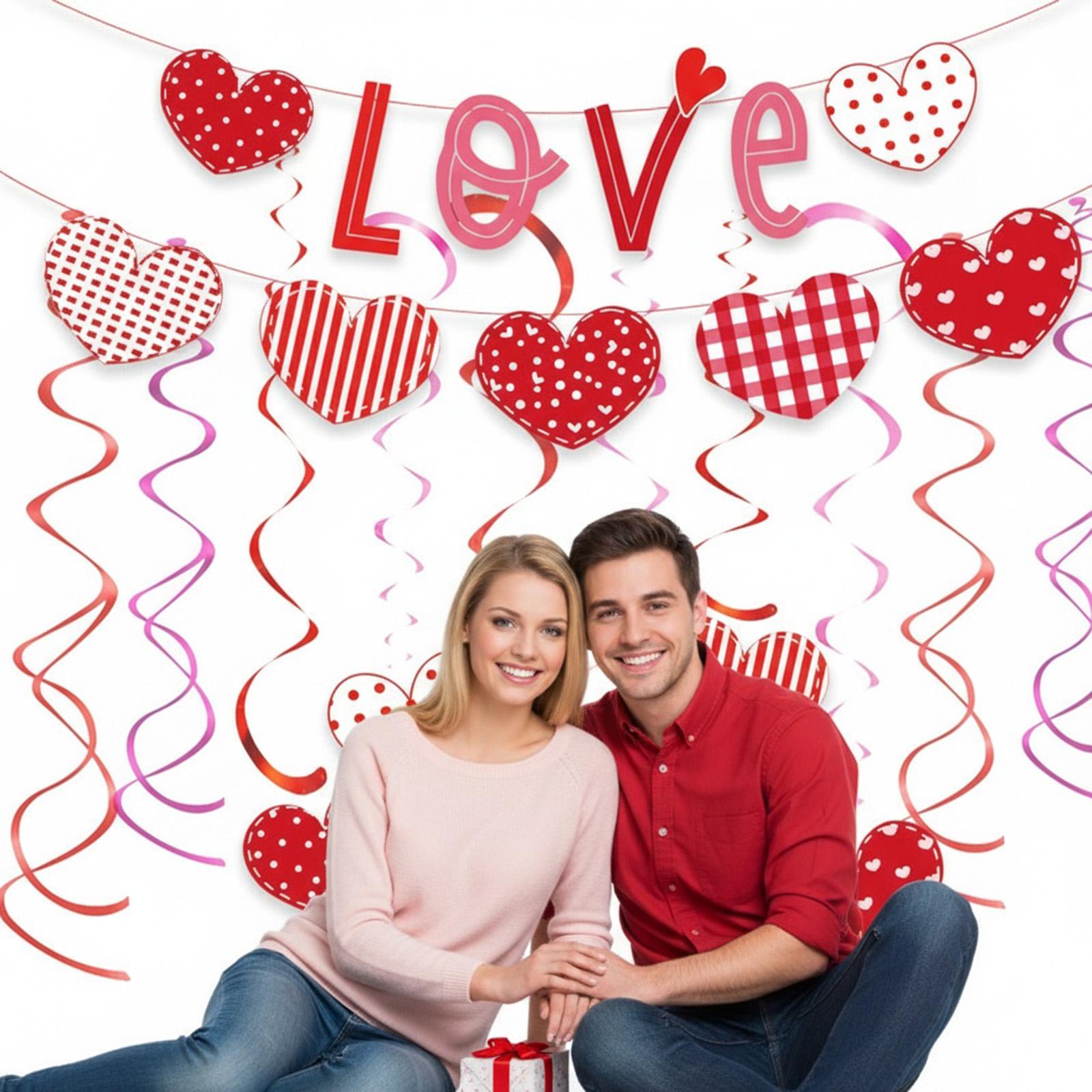 Heart Design Spiral Pull Flag Wedding Flag Hanger for Valentine Day Wedding Party Decorations China Mainland
