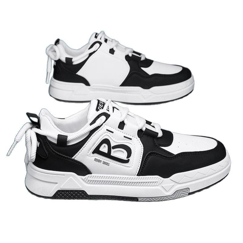 New Men's Shoes Casual Trend Thick Baseplate Shoes Wear-resistant Sports Shoes Student Fashion White Shoes Heightening Breathable Running Shoes