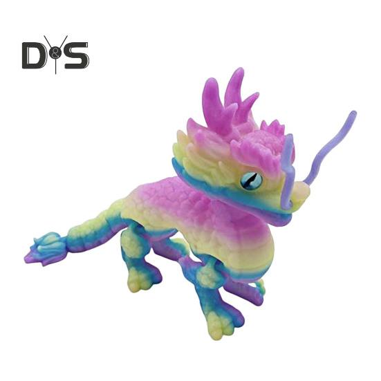 3D-gedruckte Drachenfigur, Fotografie-Requisite, realistisch aussehende, leuchtende Farbe, Mini-Drachenstatue, Zappelspielzeug für Erwachsene und Kinder