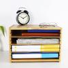 WKWKER File Organizer with 3 Adjustable Layers, Letter Case, Bamboo File Box, Desktop Storage, Office & Home Supplies, Document Case (Natural)