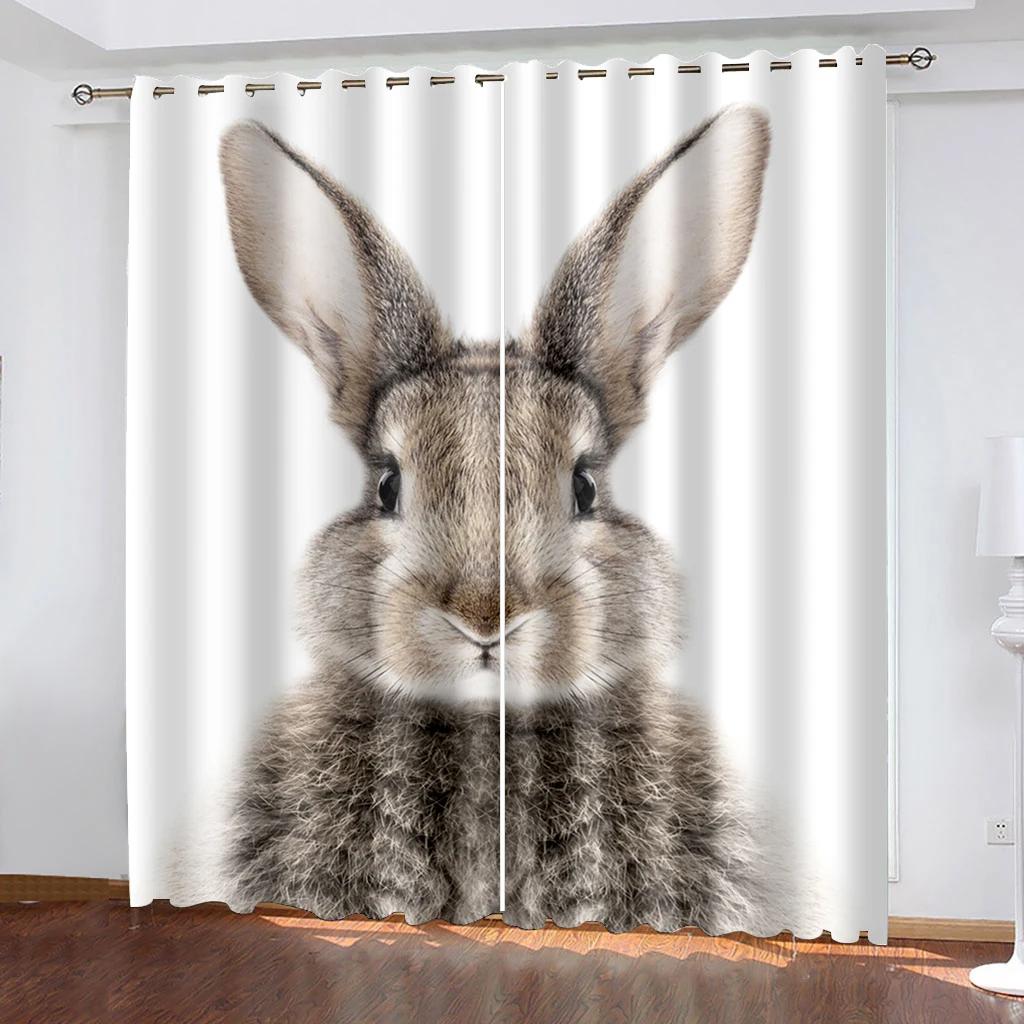 Easter Bunny Eggs Styles High Shading Curtains Variou Cartoon Styles and Colors Thick Blackout Drape Living Room Bedroom Curtain