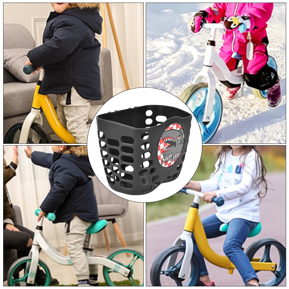 Outdoor Bicycle Scooter Cute Front Basket Bike Cycle Shopping Holder for Children Kids Black