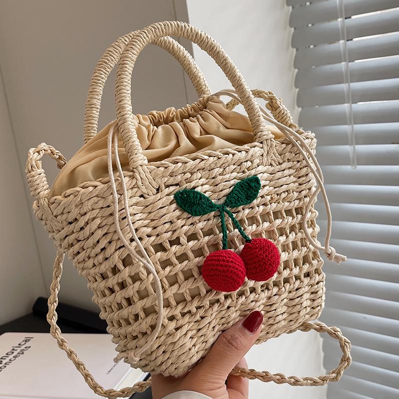 2024 Trendy Handmade Woven Beach Crossbody Straw Bag for Women