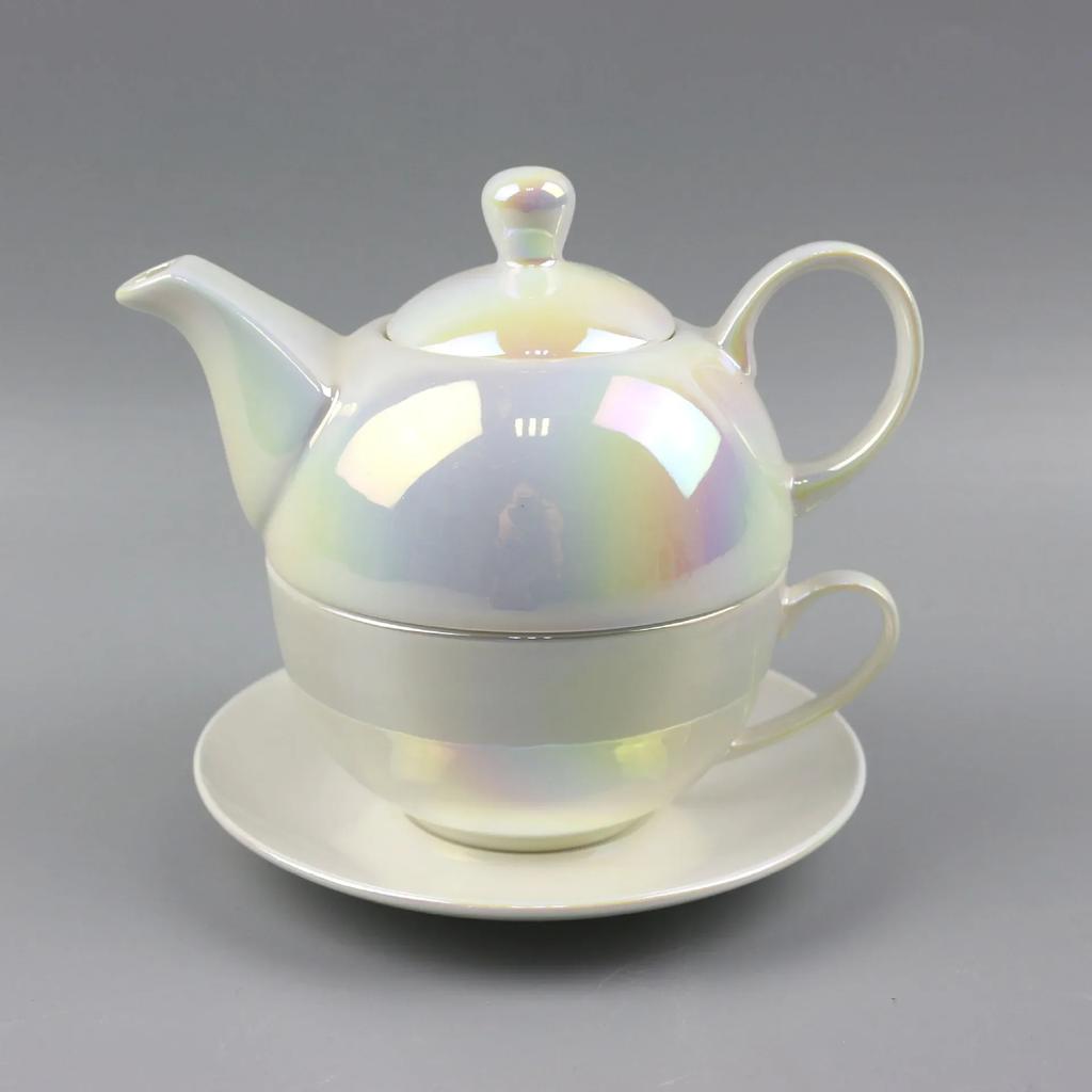 Ceramic Portable Creative Tea Set European Style One Teapot and One Cup Set Simple Household Flower Tea Cup Set Office Tea Set