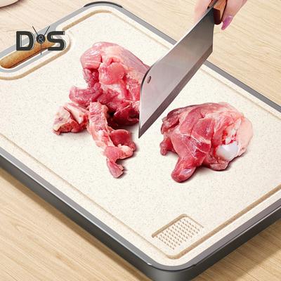 Double Sided Cutting Board with Juice Groove 2-in-1 Non-Slip Vegetable Chopping Board Scratch Resistant Mesh Design Chopping Block Kitchen Gifts