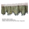 Polyester Tulle Window Valance Jacquard Lace Curtain, 39 Inch Vintage Embroidered Floral Valance, Semi Light Filtering Small Panel Sheer Swag with Rod