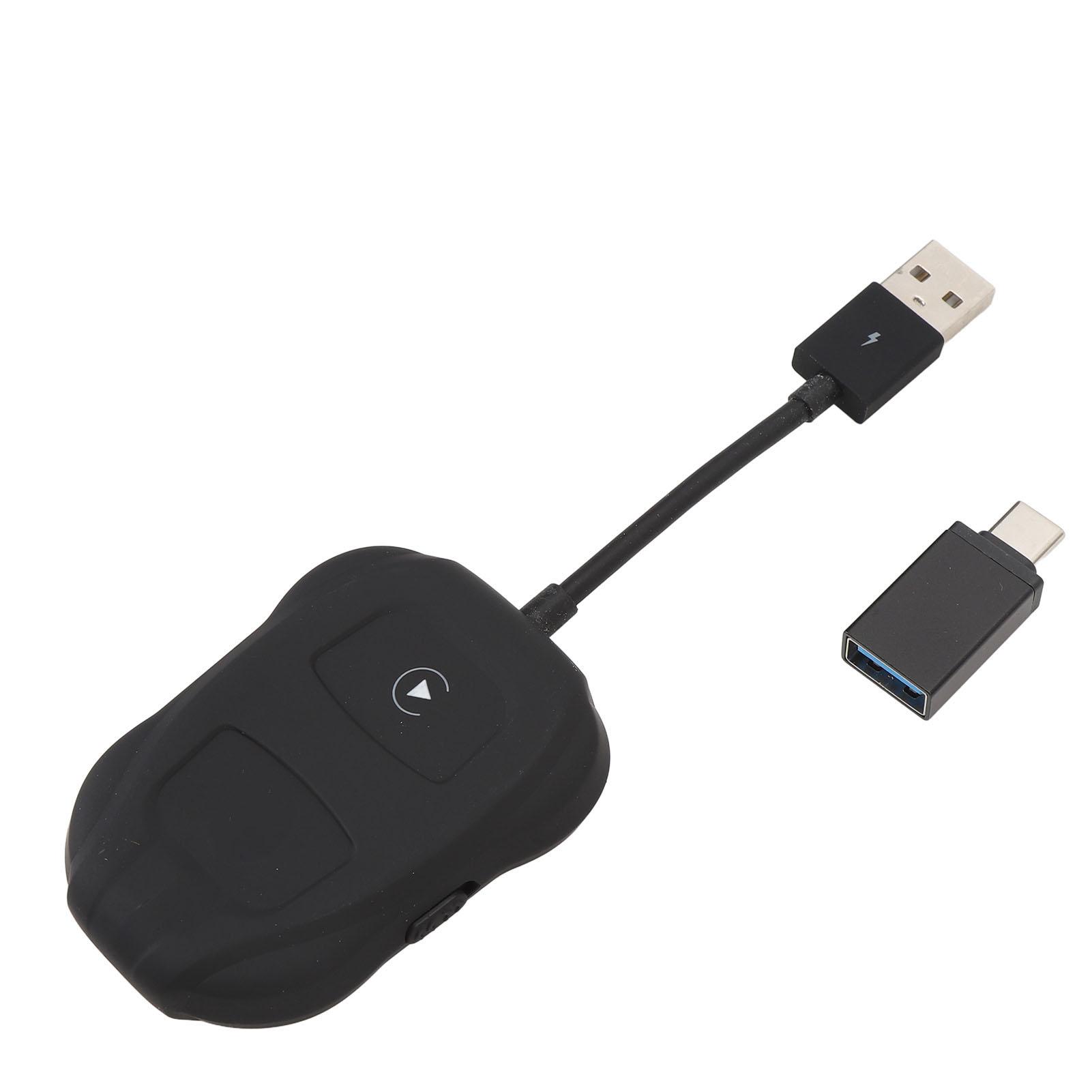 

Автомобильный беспроводной адаптер для Carplay для Android Auto 2,4 ГГц 5 ГГц Plug and Play USB Type C 2 в 1 для автомобиля чёрный