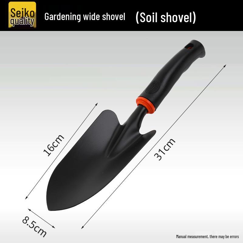 Three-Piece Gardening Tool Set: Small Shovel, Rake, and Hoe for Planting, Weeding, and Clamming