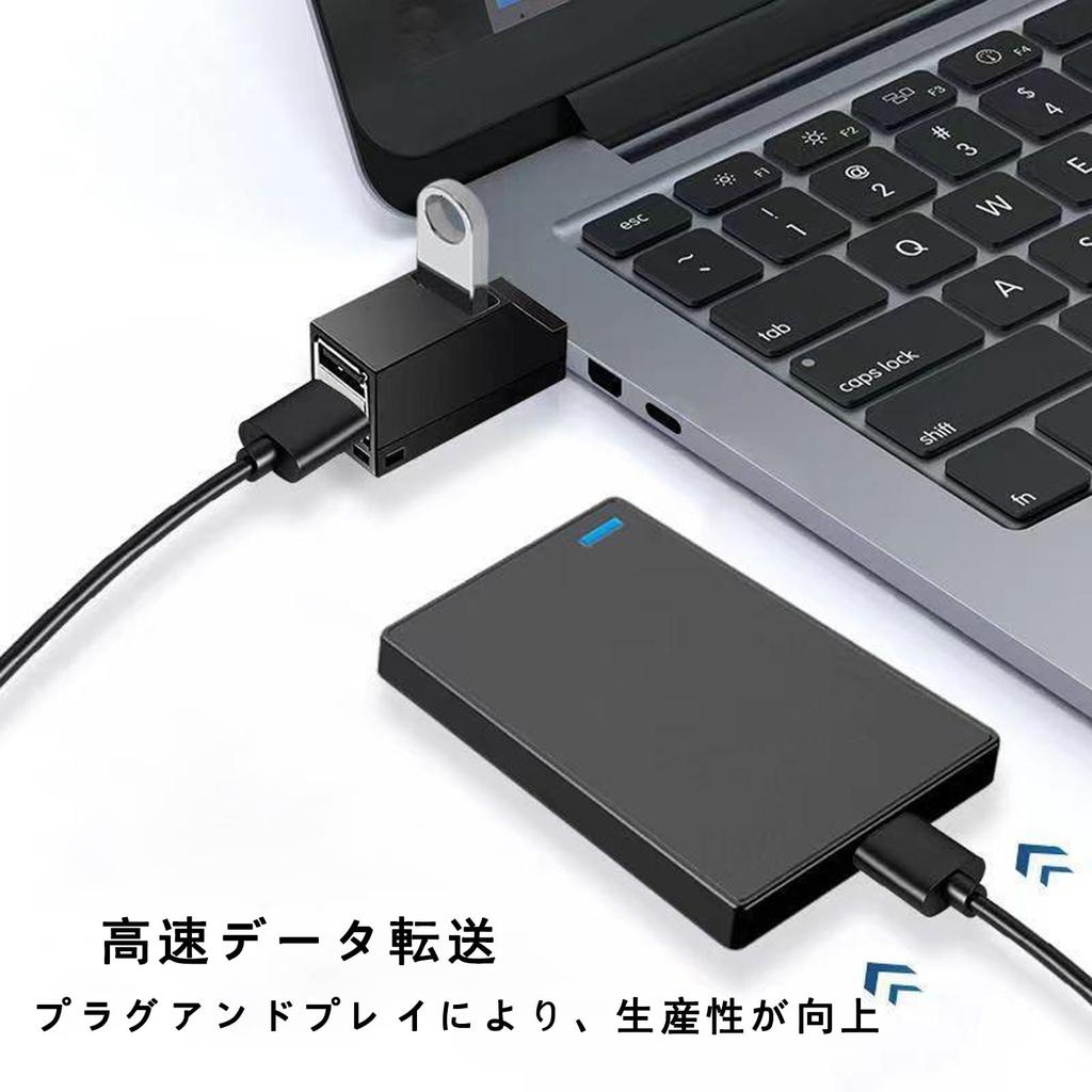 USB USB USB Combo Port Data and Compatible with Laptops and Black 3-Port Hub, 3.0 + 2.0 Hub, Expansion, High-Speed Transfer, Ultra-Compact Portable,
