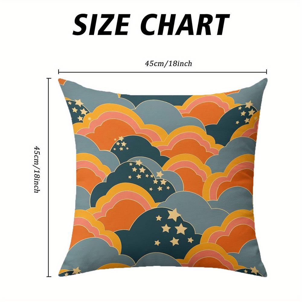 Sunset Clouds Square Jacquard Pillow Cover for Sofa Office Waist Cushion Cover Home Decorative Pillowcase
