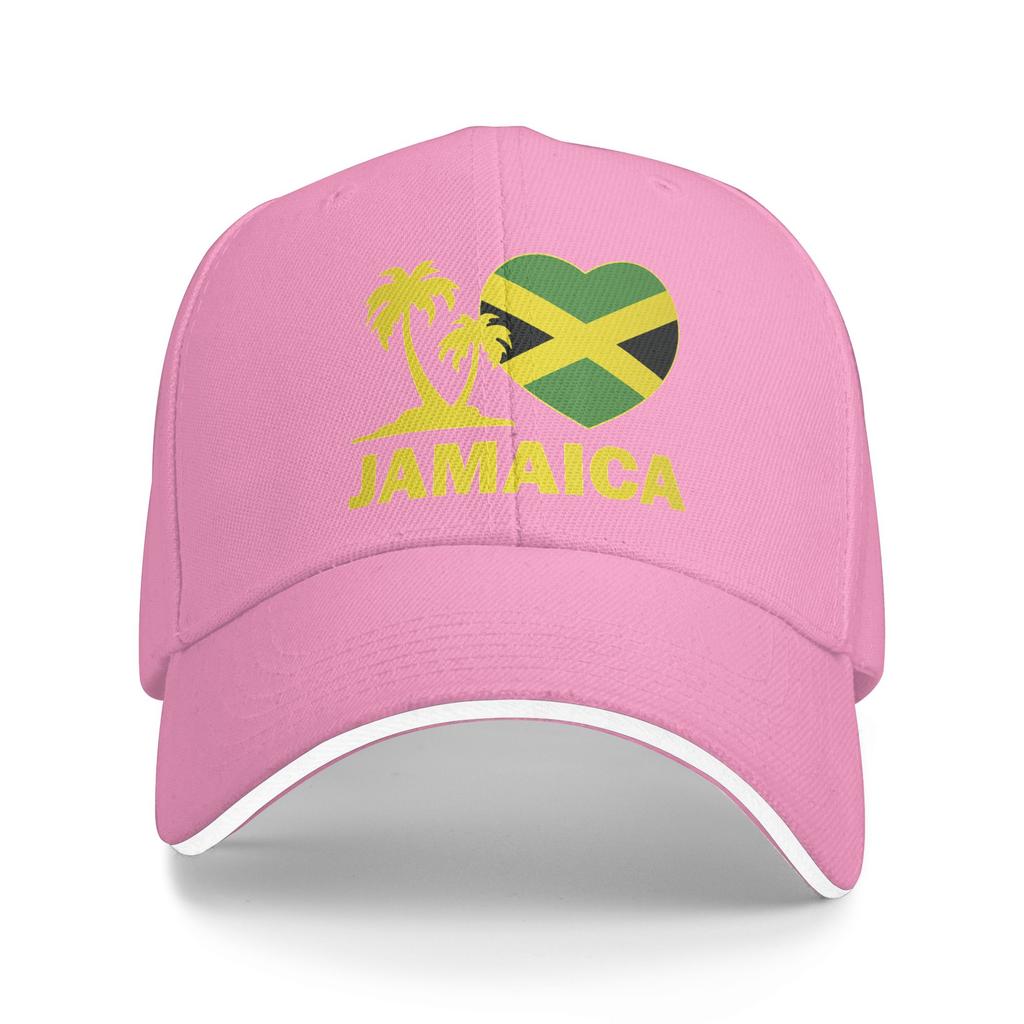 Women Unisex Jamaica I Love Jamaican Flag Outdoor Hat Adjustable Cap Casual Baseball Cap Golf Hats