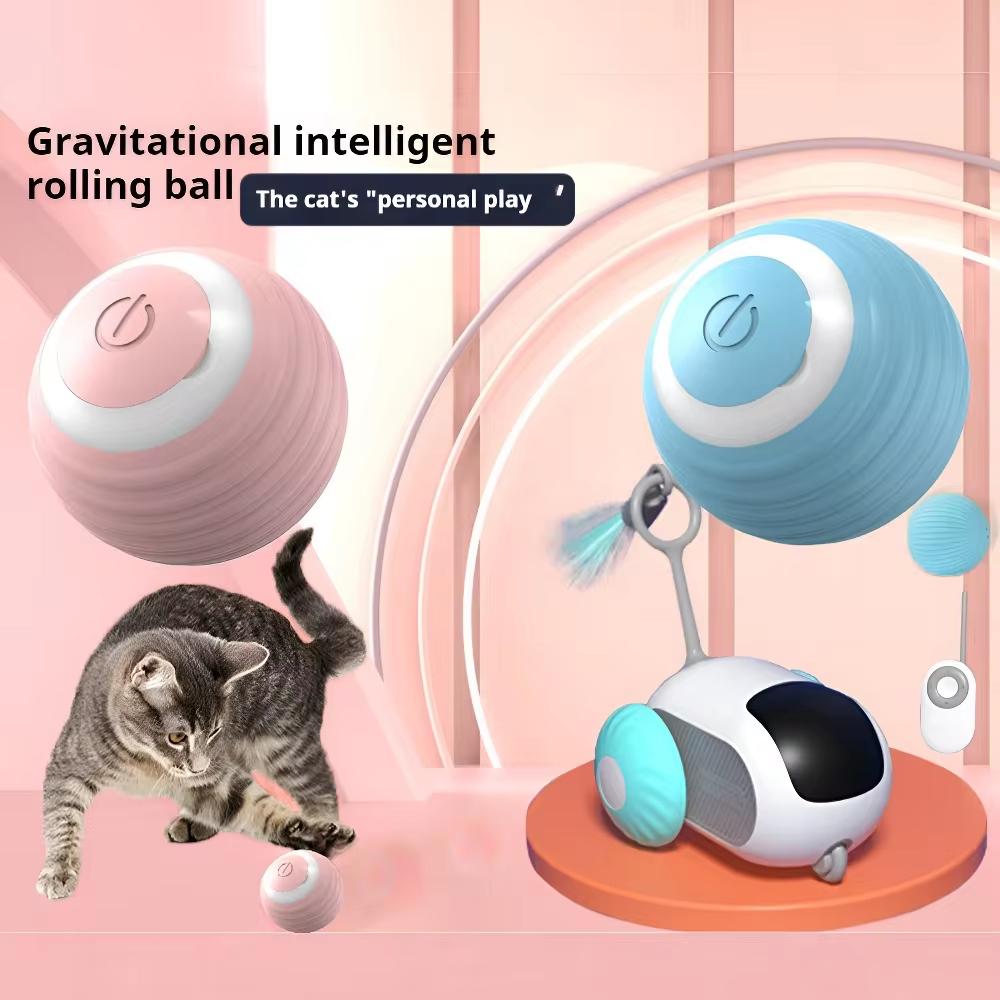 Smart Cat Toy Automatic Rolling Ball Electric Self-moving Kitten Toy Ball Indoor Interactive Cat Accessories Pet Smart Toys