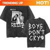 Customization Rapper Rels B Flakk Skiny Smile Merch T-shirts For Men Women Punk Hip Hop Vintage Washed T Shirt Oversized Casual