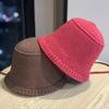 Jesienno-zimowy wełniany dziergany kapelusz typu bucket dla kobiet w stylu japońskim, ciepły wełniany kapelusz, kapelusz rybaka, uwydatniający twarz, mały kapelusz typu basin, modny