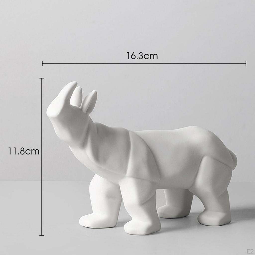 Sculpture, White Statue, Ceramic , Animal Statues for Living Room, Bedroom, Office Deskp, Cabinets