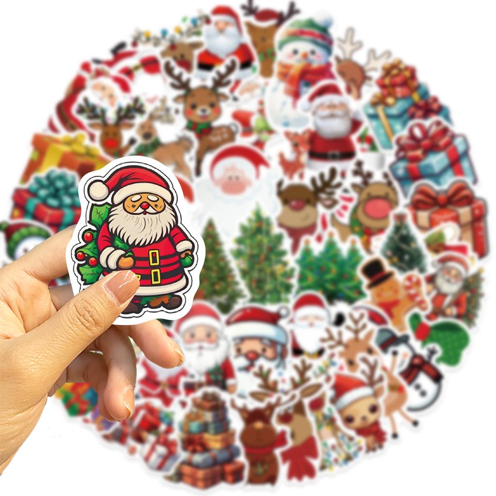 50Pcs New Christmas Graffiti Stickers Party Decoration Guitar Notebook Luggage Diy Waterproof