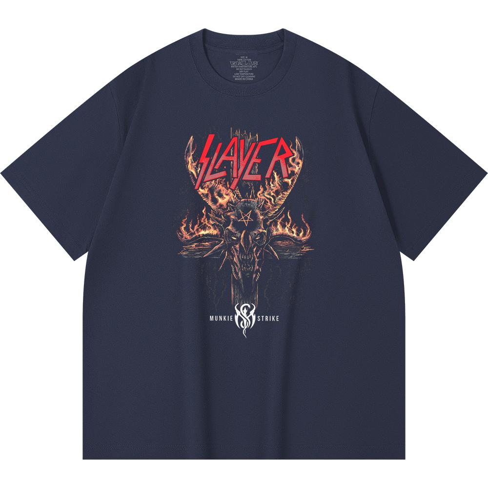230 Gsm %100 Pamuk Heavy Metal Tişört Rock Grubu Popüler Müzik Baskılı Unisex Ağır Pamuk Tişört