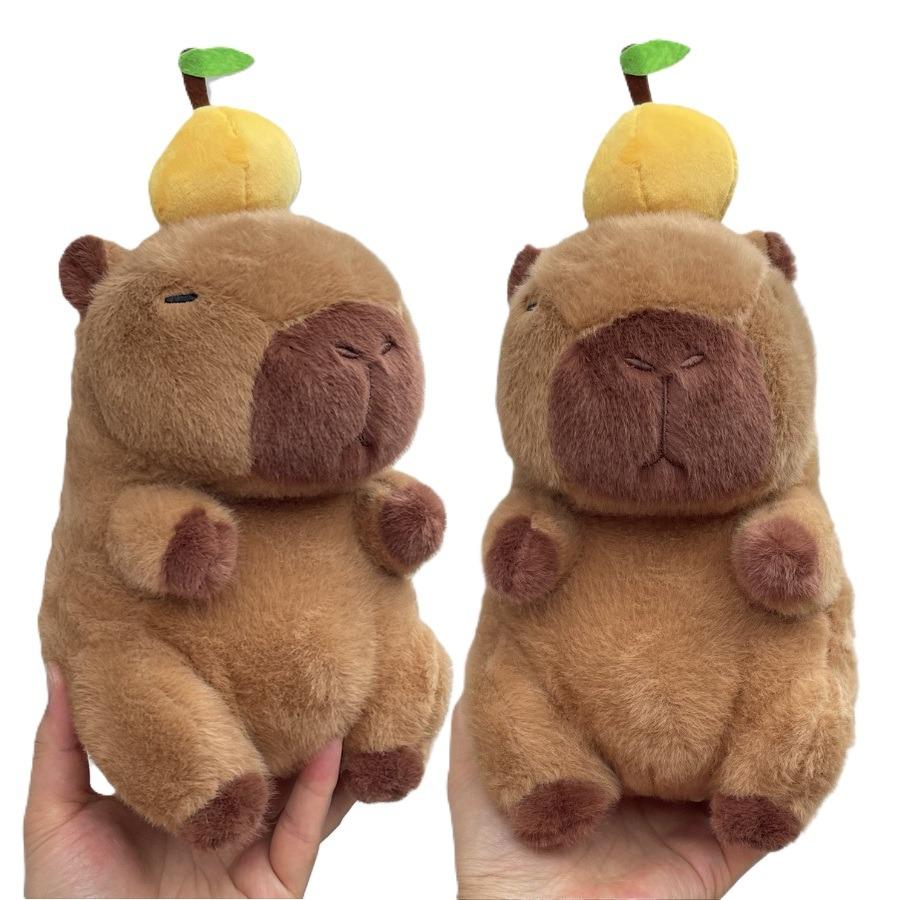 Capybara Plüschtiere Kawaii Stofftiere Anime Orange Capibara Schildkröte Rucksack Kapibala Weich Niedlich Kinder Spielzeug Geburtstag Weihnachtsgeschenk
