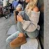 Women's Casual Fashion One-shoulder Solid Color Slim Long-sleeved Knitted Sweater