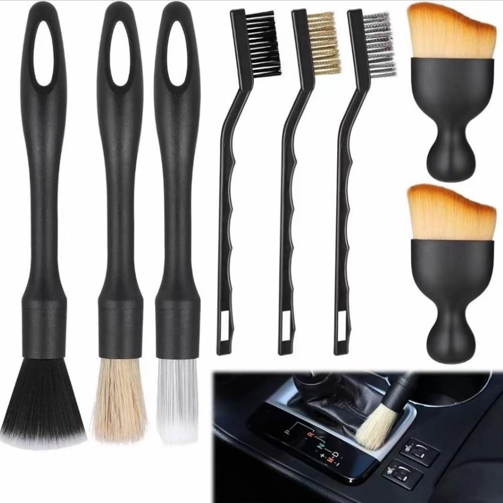 3/4/5/8pcs Vent Clean Car Cleaning Brush Artificial Bristles Bristle Brush  Dashboard