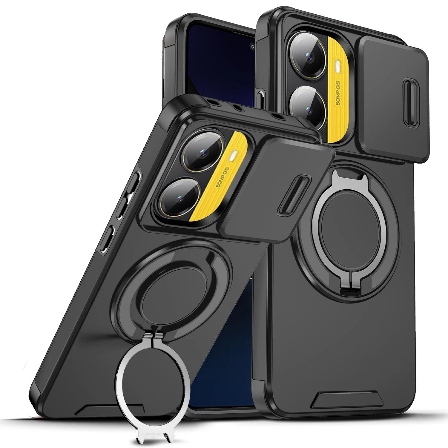 

Shockproof Ring Holder Cover Case for Xiaomi Mi 15T Pro 5G 14T POCO F8 M8 Pro POCO X7 Pro F7 Ultra X6 5G Xiao Mi 15T Cover POCO M8 Pro чорний