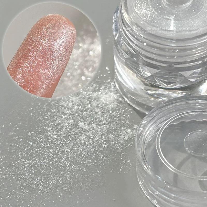 1G  Plating Nail Powder Clear Ultra Bright Electroplating Effect Moonlight Metallic Powders Mirror Effect Glitter
