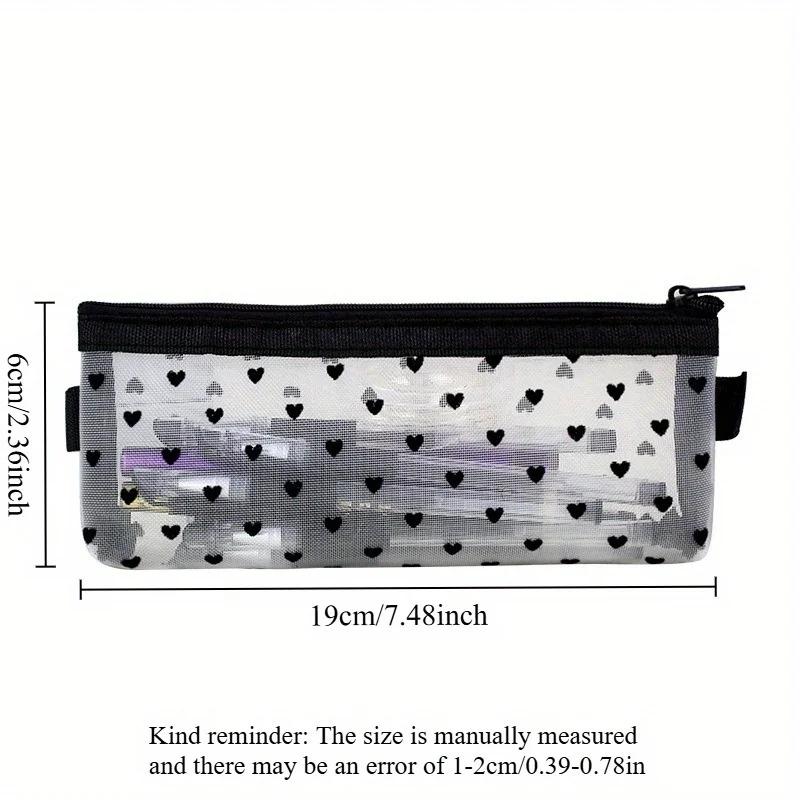 Transparent Mesh Pencil Case,Office Desktop Storage Bag,Makeup Bag,Stationery Bag,Large Capacity Pencil Case,Office Supplies