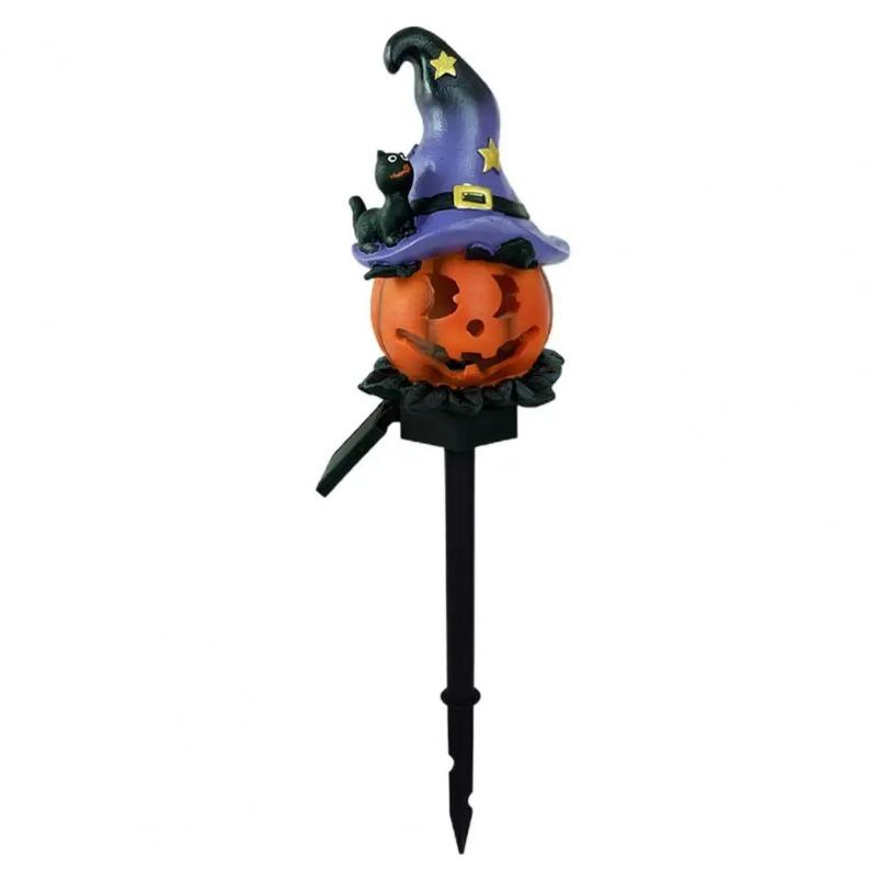 Langlebige Kürbis-Stablichter Harzlaternen Halloween Solar-Kürbislaternen Wasserdichte Geisthut-LED-Leuchten für Garten für Rasen