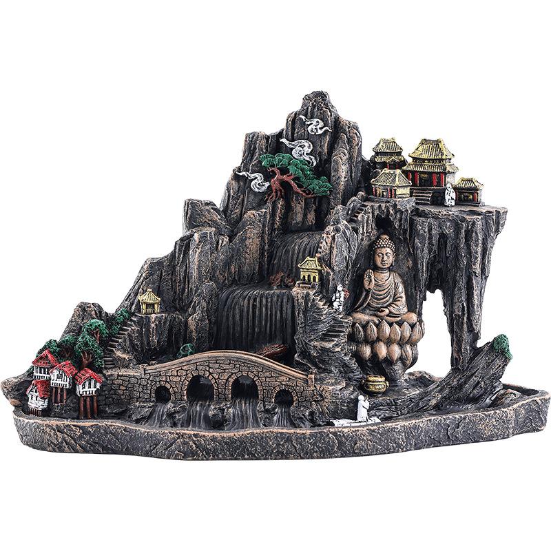 Große Möbelornamente, Rückfluss-Räuchergefäß, Räucherstäbchenhalter aus Harz, buddhistisches Zubehör für die Inneneinrichtung, großes Weihnachtsgeschenk