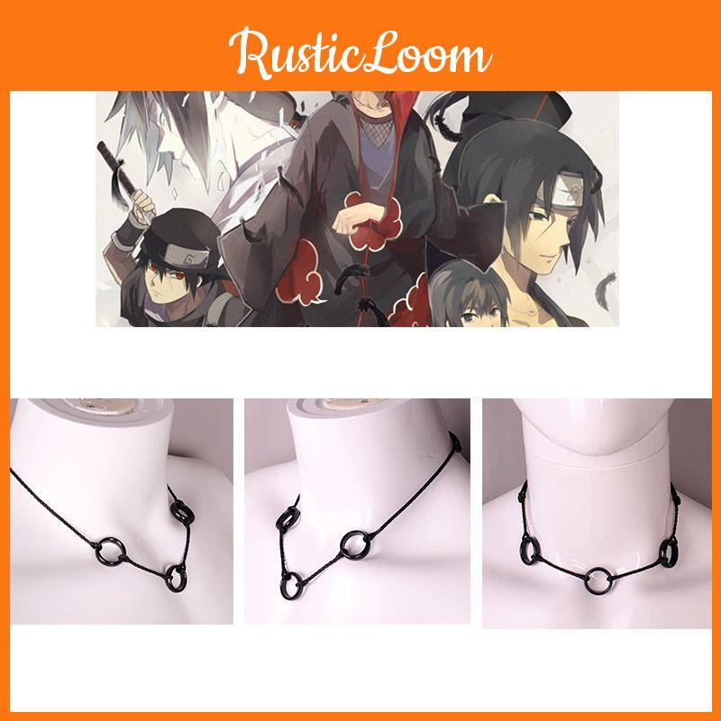 Stunning Uchiha Itachi Necklace Pendant Three Ring For Anime Cosplay Dress Up
