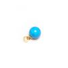 Natural Raw Blue Turquoise Round Pendant Retro Simple Pure Gold-Plated Blue Planet Pendant
