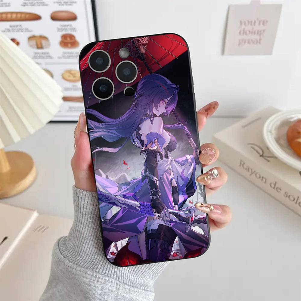 Anime Game H-Honkai Star R-Rail Phone Case Cool Black Silicone Soft For IPhone 16 15 14 13 12 11 X XR Plus Pro Max Plus