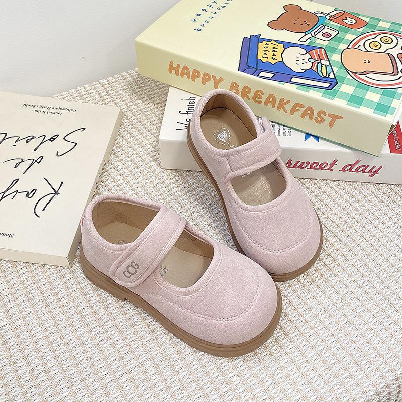 

Spring and Autumn New Korean Style Girls Frosted Soft Sole Versatile Princess Leather Shoes 20 рожевий