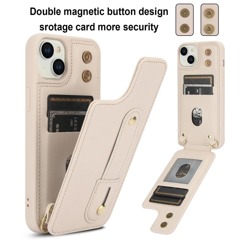Crossbody Wristband Wallet Leather Cards Solt Case for iPhone 17 16 Pro Max 15 14 12 13 XS Plus SE 2022 Pocket Purse Lanyard Bag