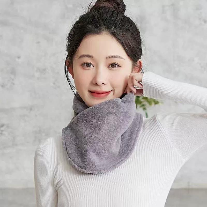 Winter Fleece Neck Scarf Thickened Warm Autumn Winter Neck Scarf Women's Plush Scarves Double Layer Neckerchief Scarf Ring