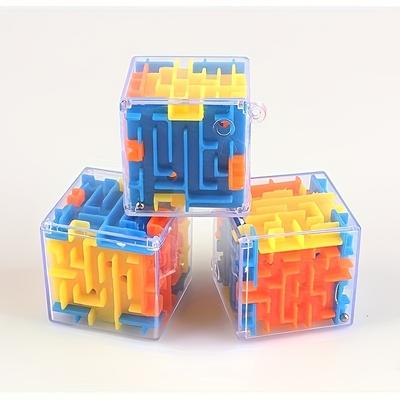 Transparentes 3D-Labyrinth-Würfelpuzzle mit rollender Kugel – lustiges Spielzeug zum Stressabbau für Kinder