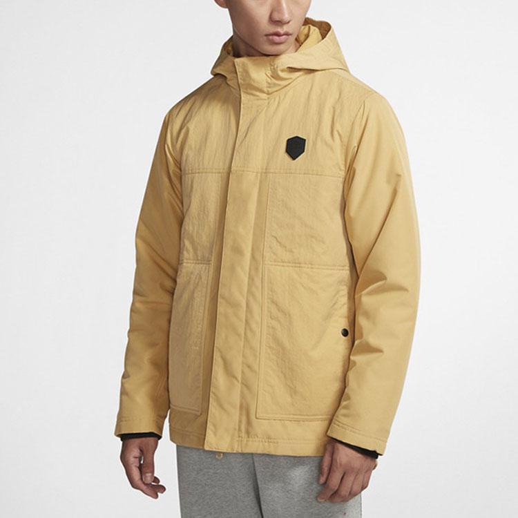 Nike LeBron James Basketball Sports Fleece Hooded Zip Jacket Men Outerwear Gold AT3903-723